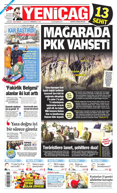 Yeni A Gazetesi Ubat Pazartesi