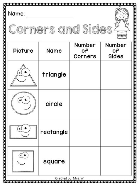 Worksheets Finding Square Corners 4 Shapes Worksheet Kindergarten