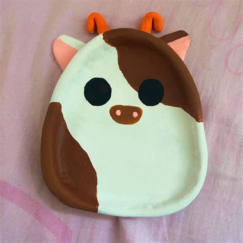 Kawai diy cow clay plate fun Clay Diy Projects, Clay Ideas, Art ...