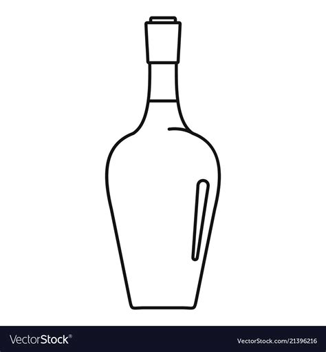 Wine Bottle Icon Outline Style Royalty Free Vector Image