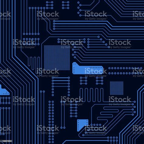 Blue Electronic Circuit Board Texture Stock Illustration Download Image Now Abstract