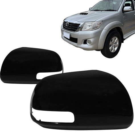 Par Capa Retrovisor Hilux 2012 2013 2014 2015 Preto Pisca Blawer SBC