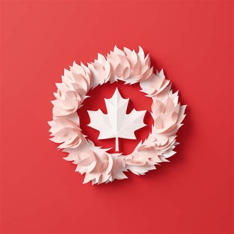 Premium AI Image Crafted Festivities 3D Paper Cut Artwork For Canada