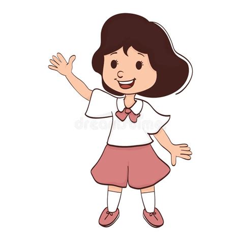 Girl Raising Her Hand Clipart Image