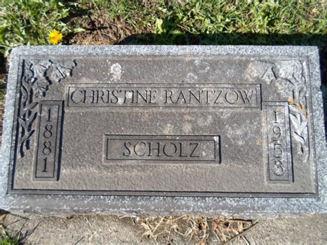 Christine Beerman Rantzow Scholz M Morial Find A Grave