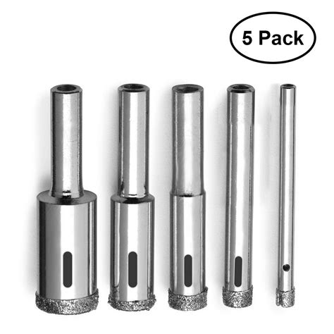 Glass Drill Bit Set 5 Pcs Diamond Drill Bits Hole Saw Bottle Extractor Remover Tool For Glass