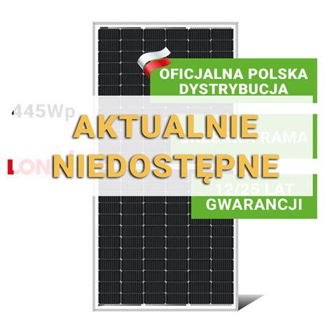 Panel Fotowoltaiczny LONGI 445W Bifacial podwójne szkło srebrna rama