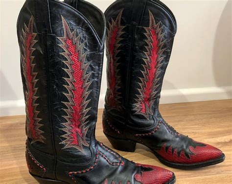 Vintage Tony Lama Firewalker Cowboy Boots Womens 7 12m Etsy