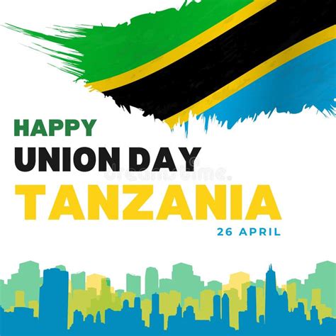 Happy Union Day Tanzania 26 April Stock Illustration Illustration Of