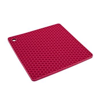 Descanso De Panela Quadrado De Silicone Vermelho Euro Home Descanso