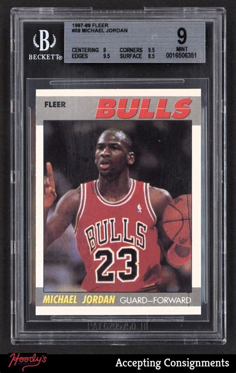 1987 88 Fleer 59 Michael Jordan 2nd Year BULLS BGS 9 MINT W 2 9 5