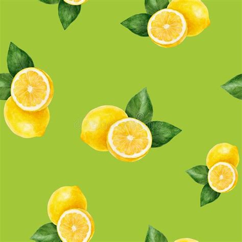 Watercolor Hand Drawn Lemon Fruit Seamless Pattern Stock Illustration Illustration Of Food