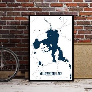 Yellowstone Lake Printable Map Yellowstone Lake Map - Etsy