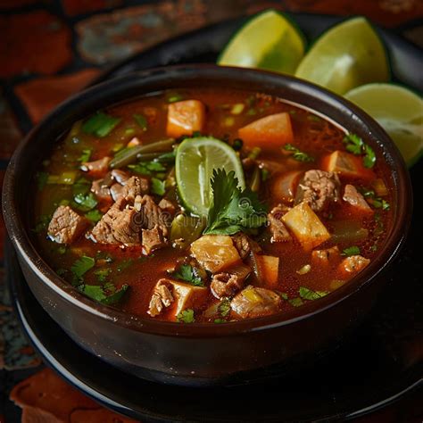 A Professional Photograph Of A Bowl Of Mexican Menudo Soup Hangover