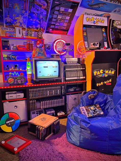 Cozy Retro In 2024 Retro Games Room Retro Room Arcade Room