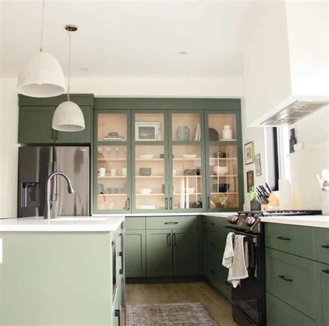 Modern Sage Green Kitchen Cabinets And A Black Stove Soul And Lane