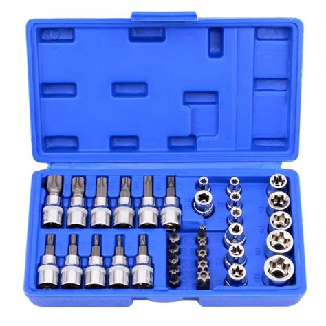 34 PCS Torx Star Socket Wrench Set 3 8 Drive Socket E4 E20 Wrench Head