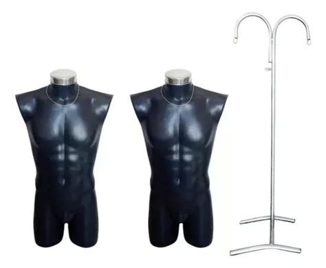 Maniqu Torso Hombre Pl Stico Exhibidor Base Doble Env O Gratis