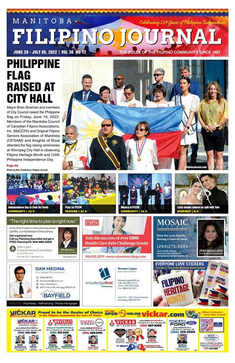 Filipino Journal Manitoba Edition June 20 July 05 2022 By Filipino