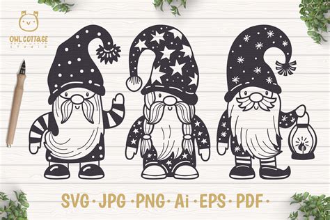 Gnomes Bundle Svg Scandinavian Gnomes Svg Gnome Clipart