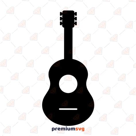 Guitar Silhouette SVG Cut File, Guitar SVG Clipart Instant Download | PremiumSVG