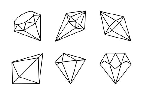 Hand Drawn Doodle Diamond Gems Icon Vector Illustration