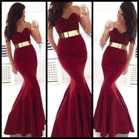 2014 Sexy Sweetheart Burgundy Satin Long Mermaid Dresses Wedding Prom