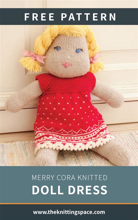 Merry Cora Knitted Doll Dress Free Knitting Pattern