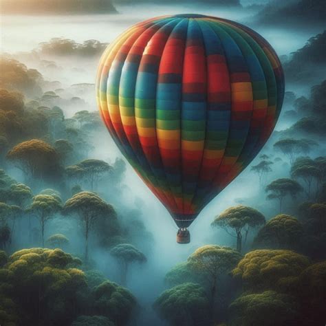 Hot Air Balloon Adventure Image Premium AI Generated Image