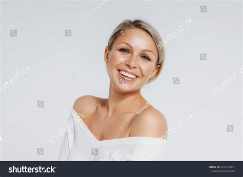 Beauty Portrait Blonde Smiling Laughing Woman Stock Photo Edit Now