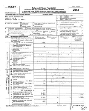 Fillable Online Form Pf Omb No Return Of Private Foundation