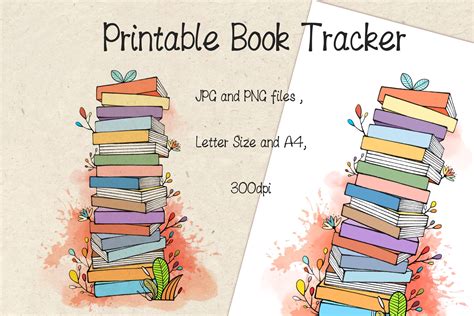 Printable Book Tracker Planner Books Graphic By Artcreatespace