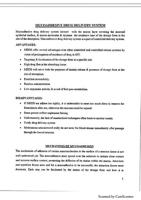 Ndds Unit Novel Drug Delivery Unit Notes For Bpharm