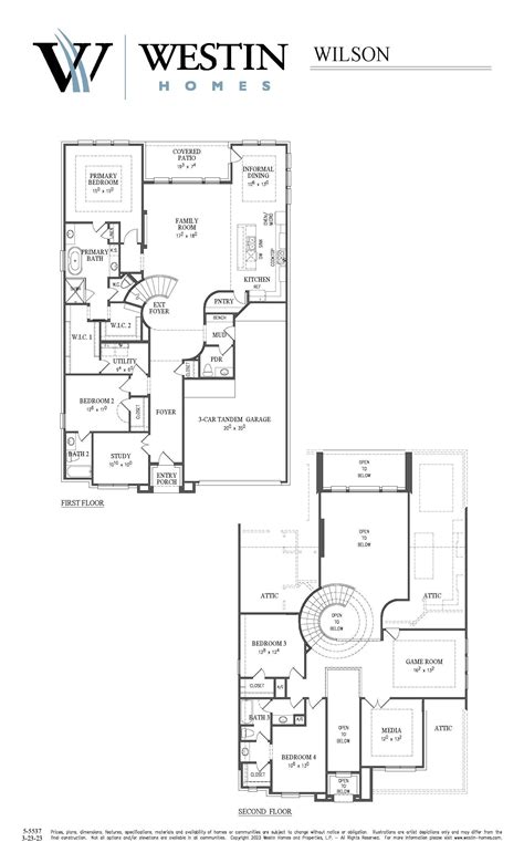 Westin Homes - The Wilson Floor Plan