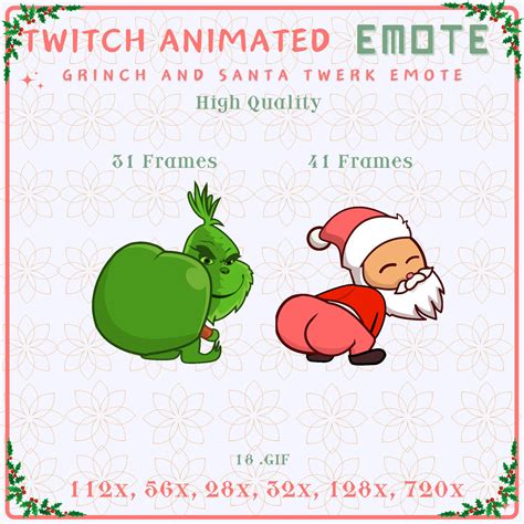 Twerk GRINCH Nimated Emote Christmas Animated Twerking Twitch Discord