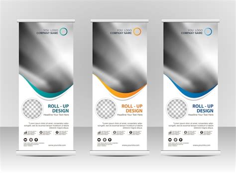 Premium Vector Roll Up Banner Stand Template Design