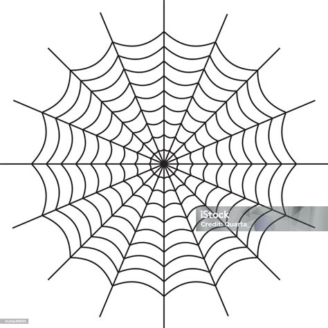 Spider Cobweb Halloween Design Element Flat Vector Stock Illustration