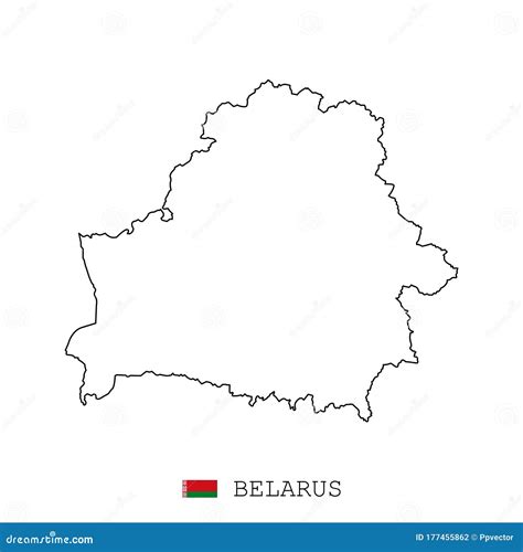 Belarus, Byelorussia Map Line, Linear Thin Vector. Belarus, Byelorussia ...