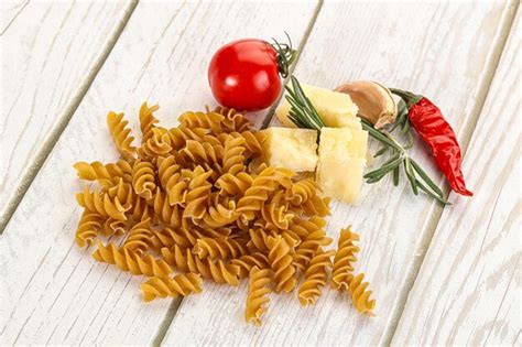 Premium Photo Raw Whole Grain Pasta Fusilli