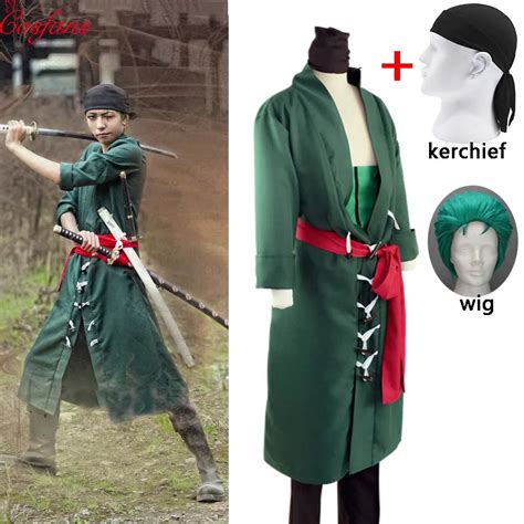 5 pçs anime japonês uma peça roronoa zoro cosplay traje comic halloween