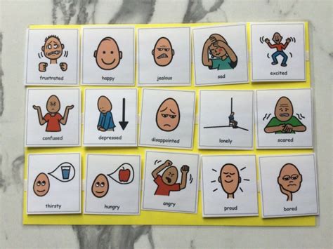 Pecs Boardmaker Large Emotions Cards For Autism Adhd Asd Visual The