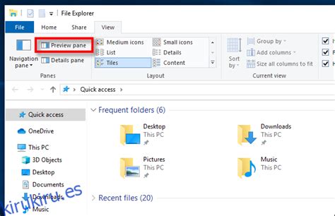 Cómo mostrar el panel de vista previa del Explorador de archivos en
