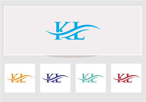 Initial KL letter linked logo vector template. Swoosh letter KL logo design. KL Logo design ...