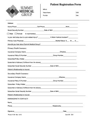 Fillable Online Patient Registration Form The Center For Orthopedic