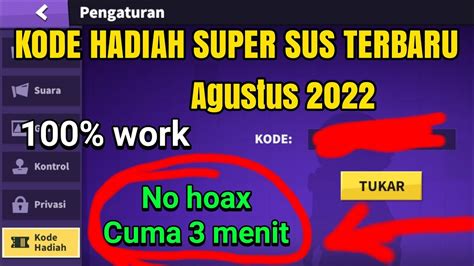 Kode Redeem Super Sus Terbaru Kode Hadiah Super Sus Terbaru