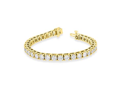 Diamond 14k Yellow Gold Tennis Bracelet Exquisite Diamond Accents