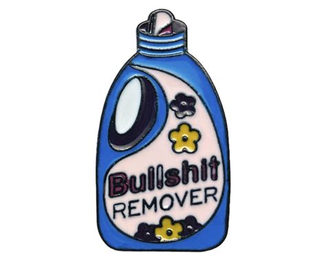 Bullshit Remover Pin På Flaska I Blått Och Rosa Design 30x15mm