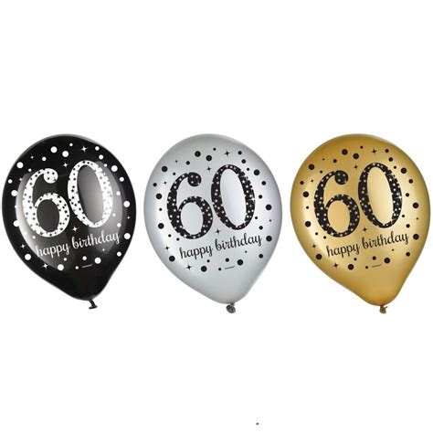 60th Birthday Balloons 15ct - Sparkling Celebration - Cool Kat Party!