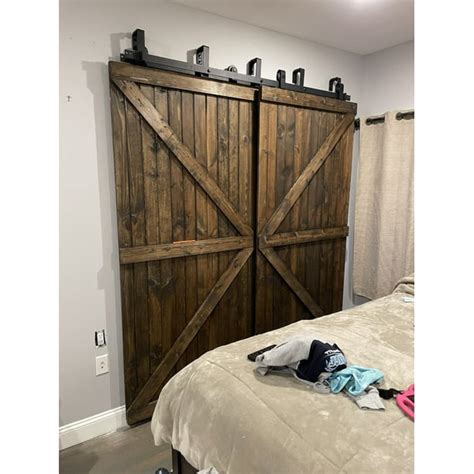 Stumps Custom Wood Rustic Double Bypass Barn Doors Sliding Farmhouse Style Interior Doors For