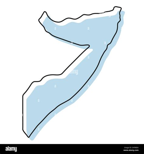 Stylized Simple Outline Map Of Somalia Icon Blue Sketch Map Of Somalia